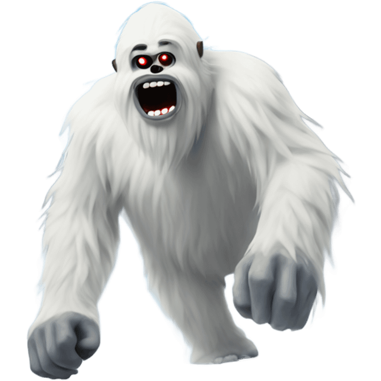 Yeti being pushed down mountain emoji