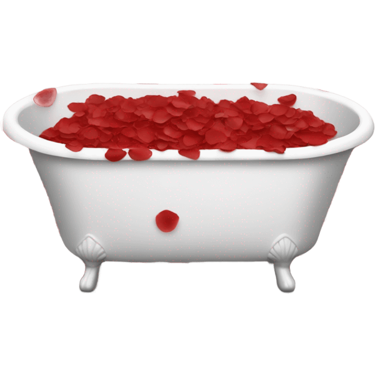 Tub with rose petals red emoji