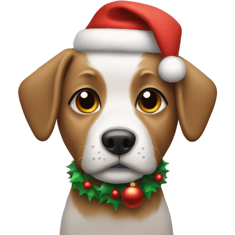 Dog wearing Christmas  emoji