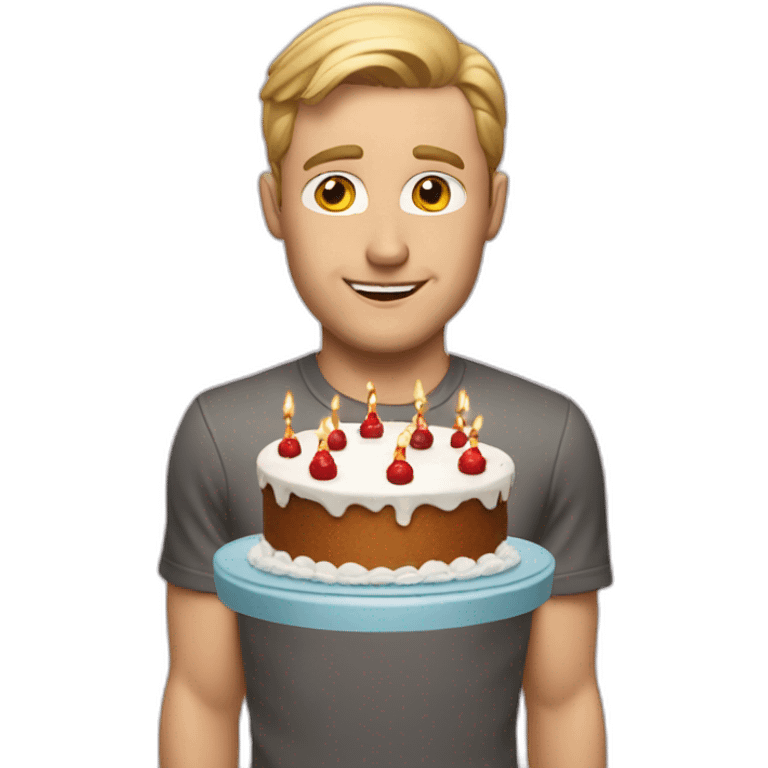 White man with biryhdaycake emoji