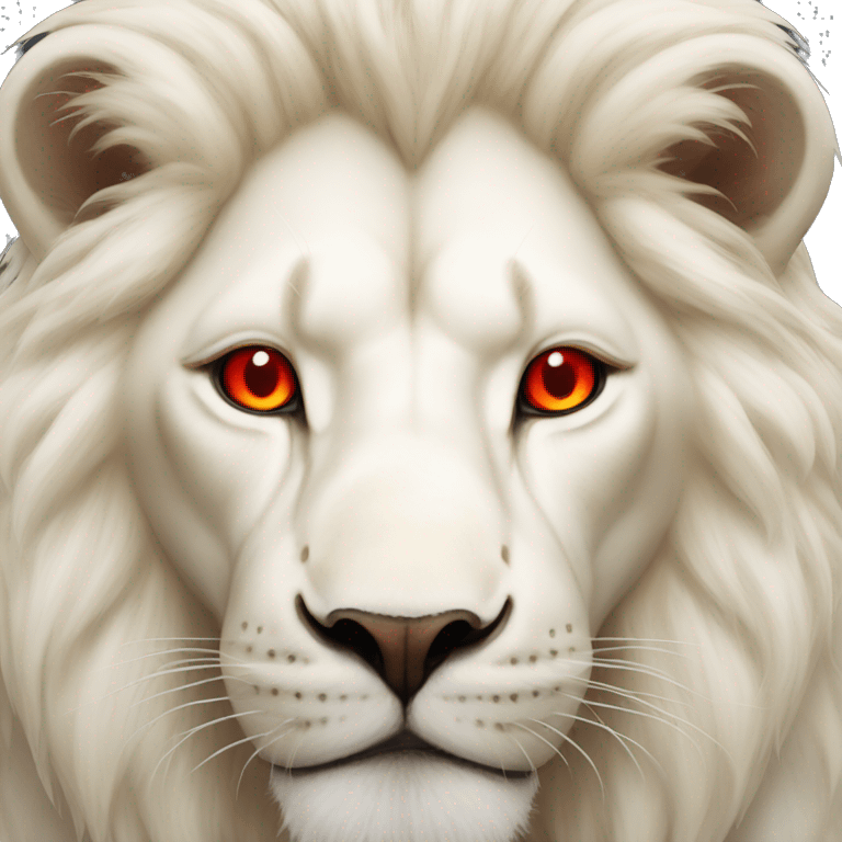 Albino lion with red eyes emoji