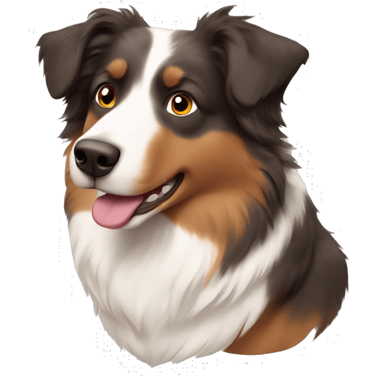 Australian shepherd with a brown fur strip by  nose not a white one emoji