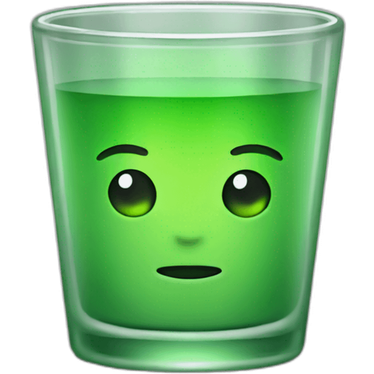 small shotglass with green contents emoji