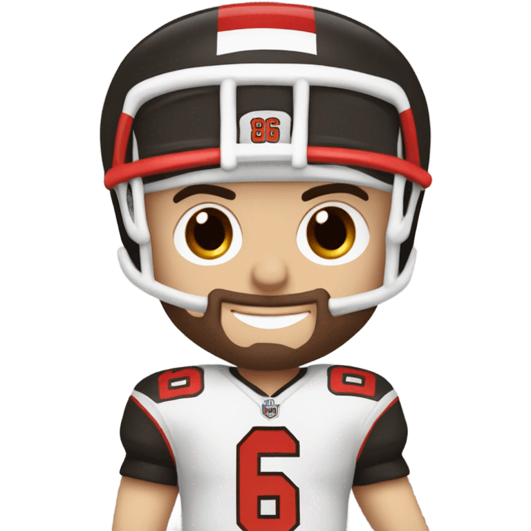  Baker Mayfield wearing number six Tampa Bay Buccaneers jersey emoji