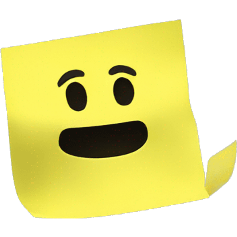 yellow sticky note 3D emoji emoji