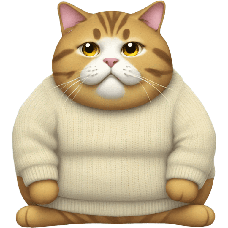 Fat cat in sweater emoji