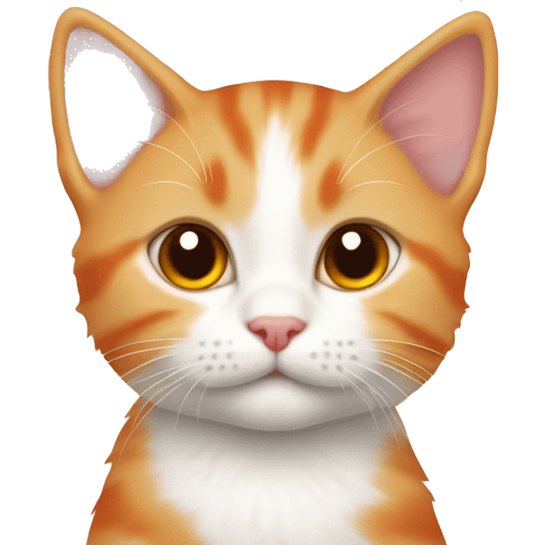 orange and white kitten with red collar  emoji