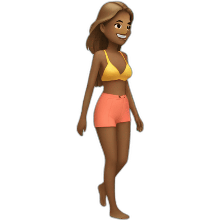 woman walking beach emoji