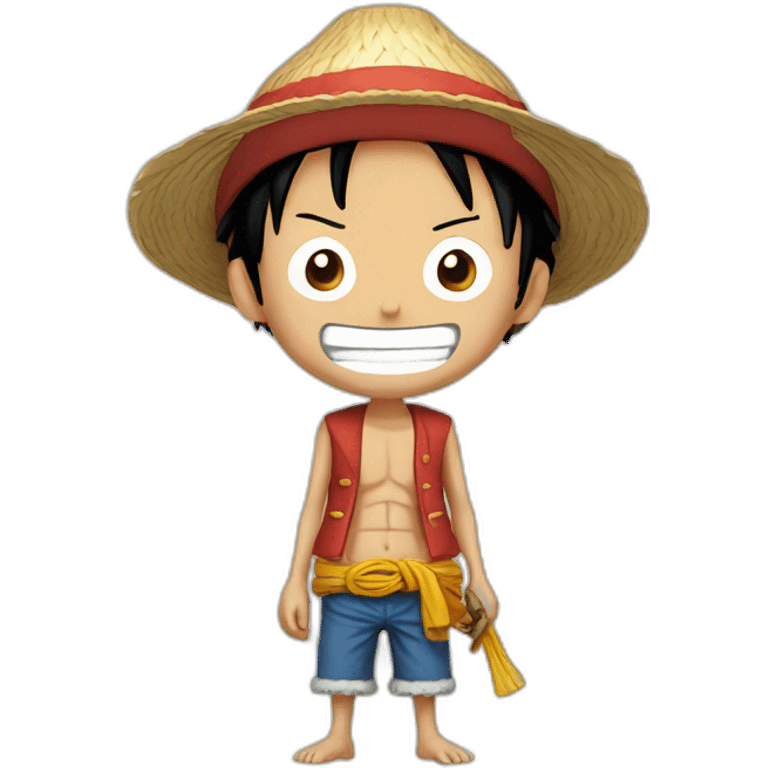 Luffy sur un caca emoji