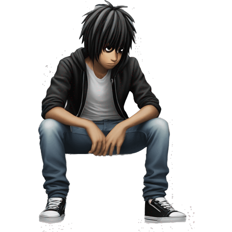 L death note squat on bank emoji