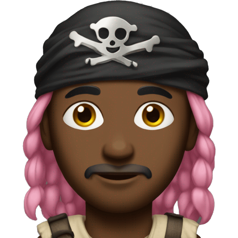 fully black somali pirate with pink hair emoji