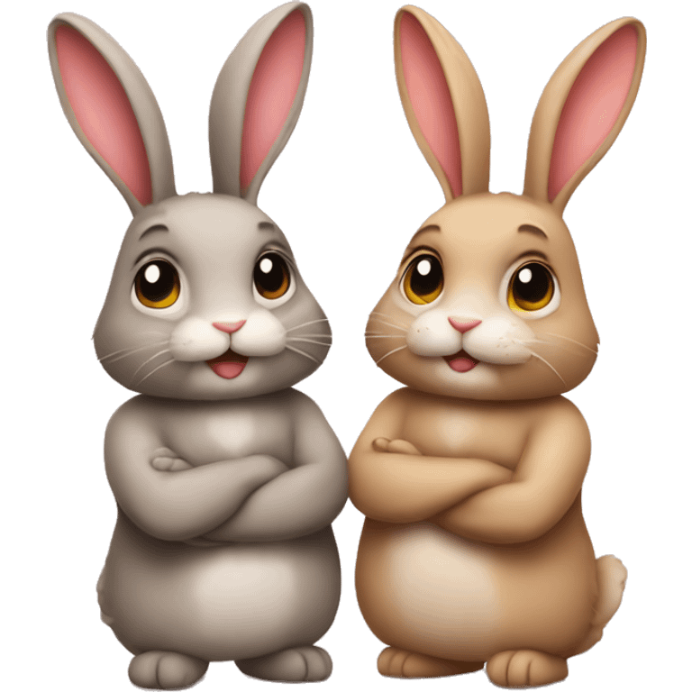 rabbit couple in love emoji