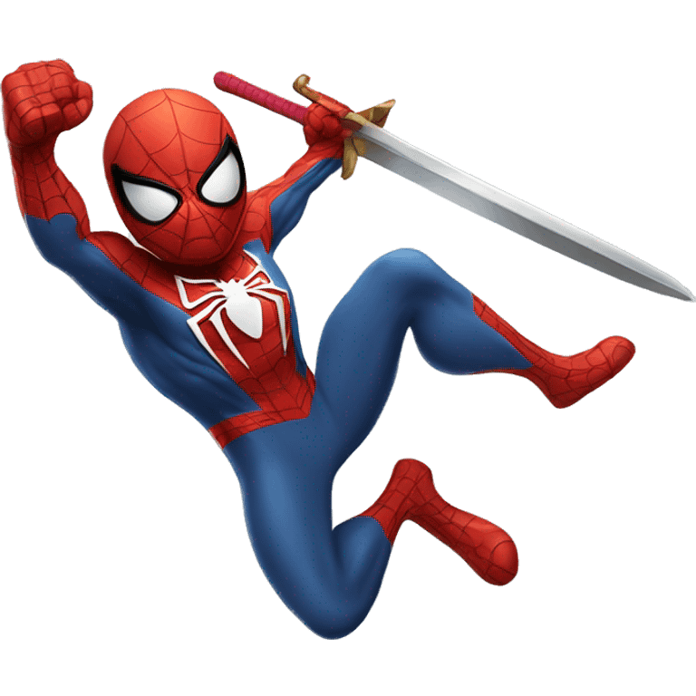 Spider-man with a BIG SWORD in a fighting pose emoji