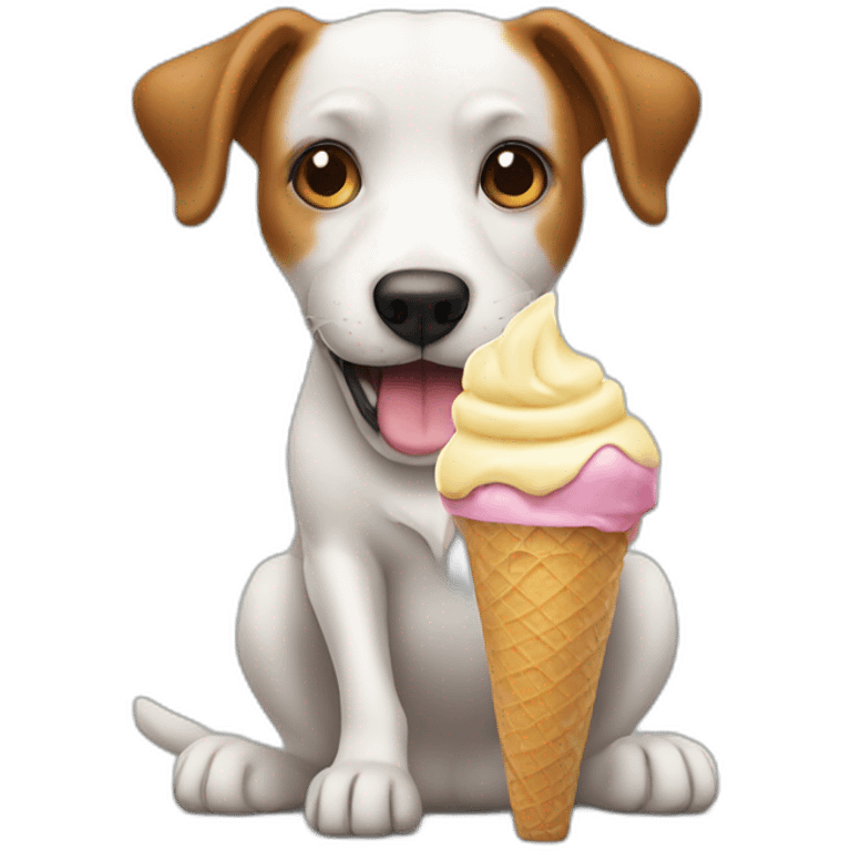 Dog eating ice cream emoji