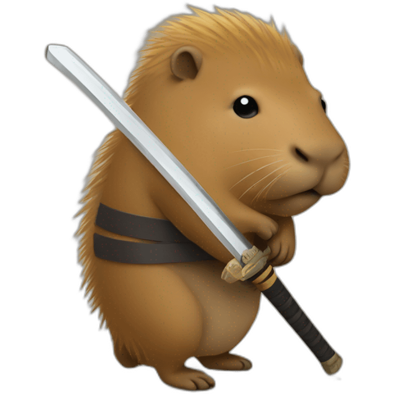 capybara holding a katana emoji