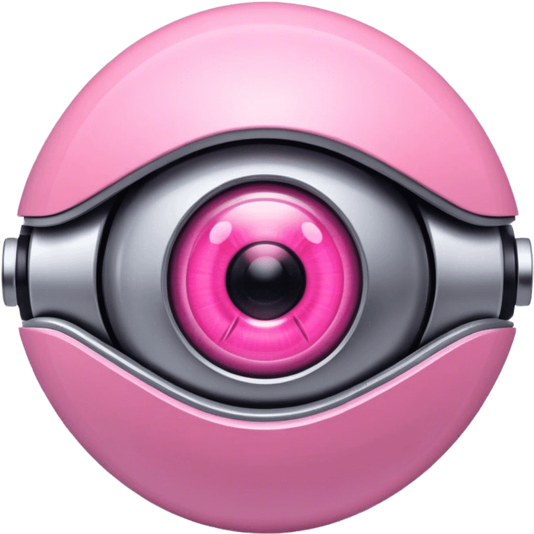 all pink robotic eye emoji