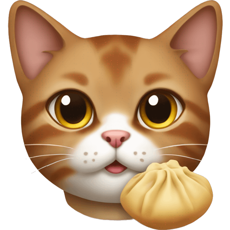 Ukrainian brown cat with dumpling emoji