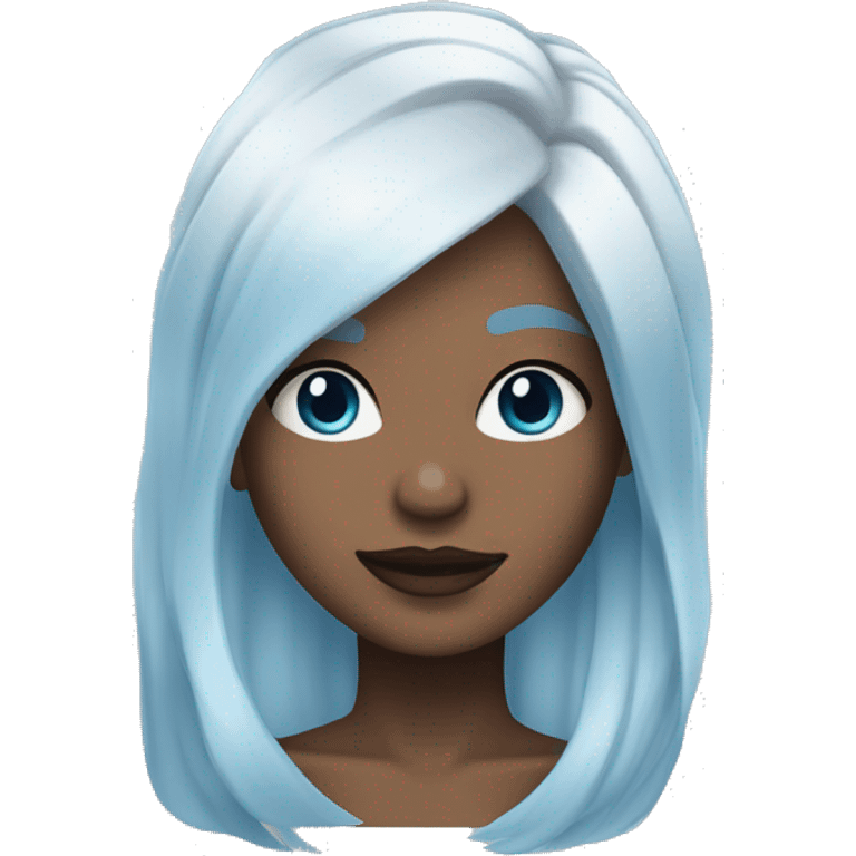 Vanessa Carlysle with sky blue skin and white hair color   emoji