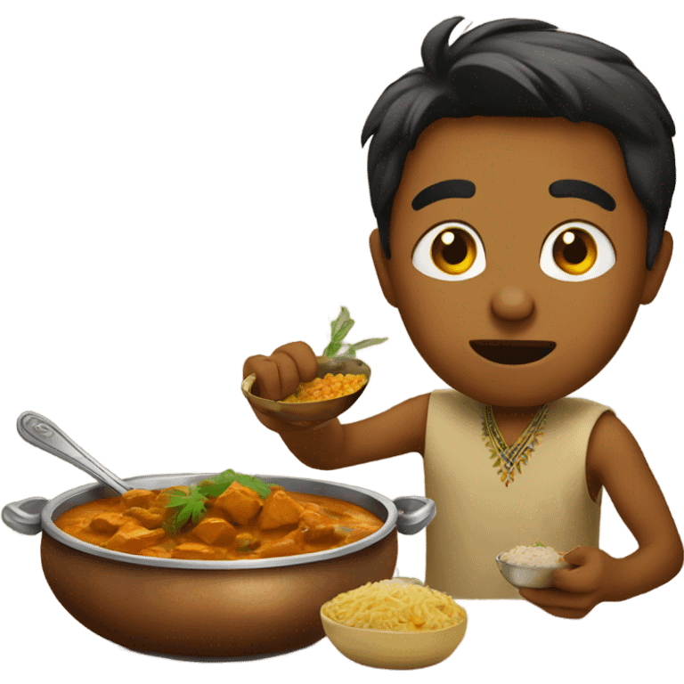 Indian eating curry emoji