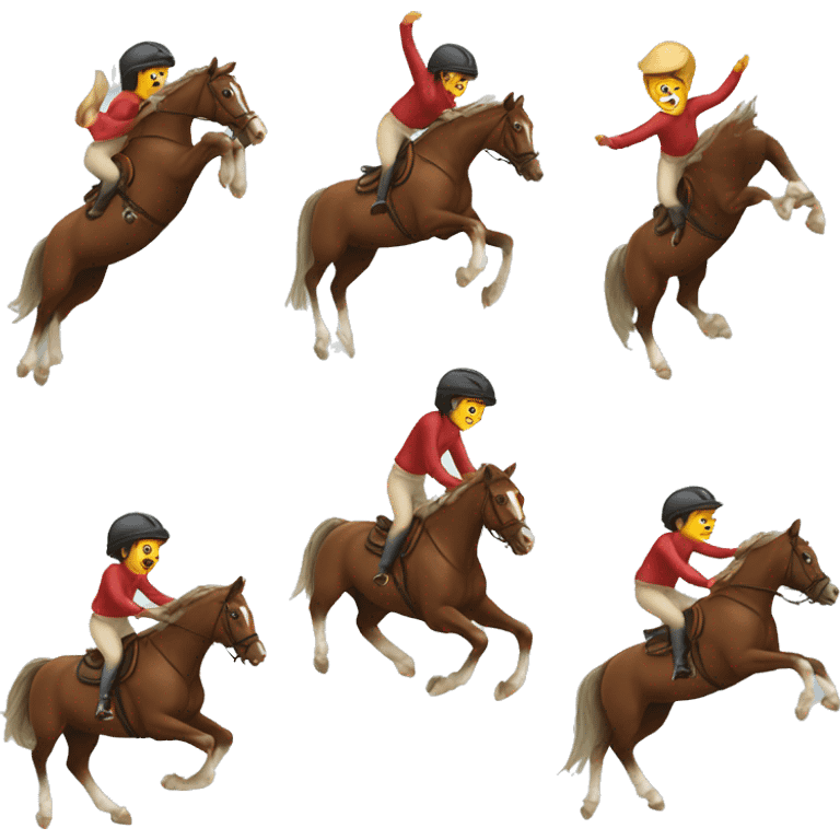 Girg jumping a horse emoji