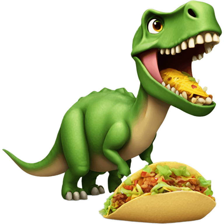 Dinosaur eating tacos emoji