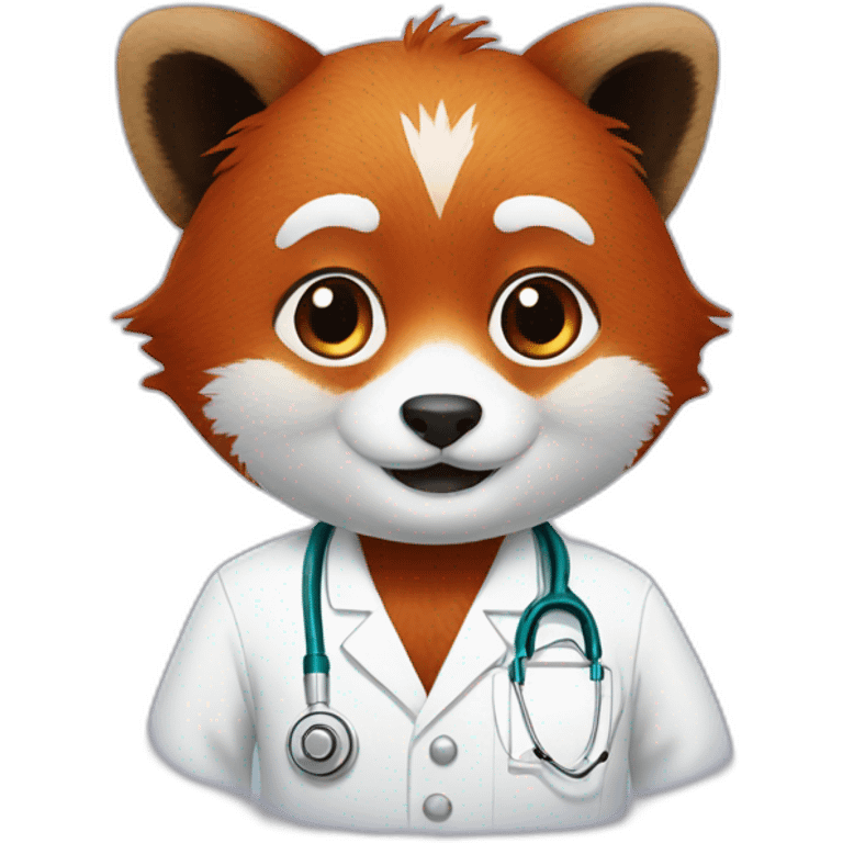 red panda doctor emoji