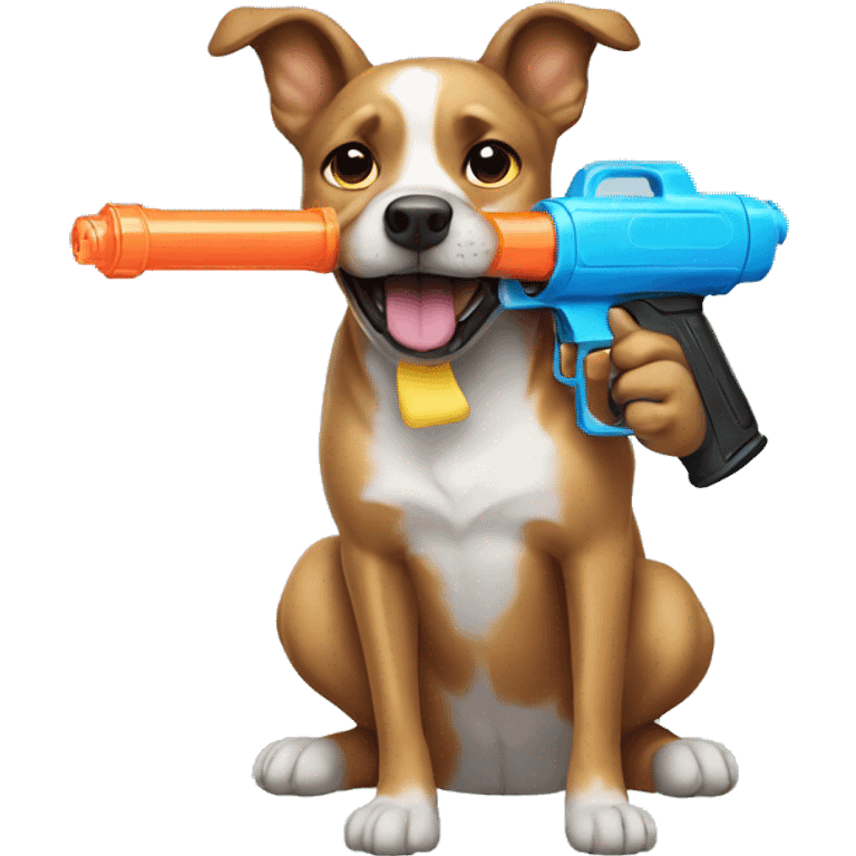 dog with a water gun emoji