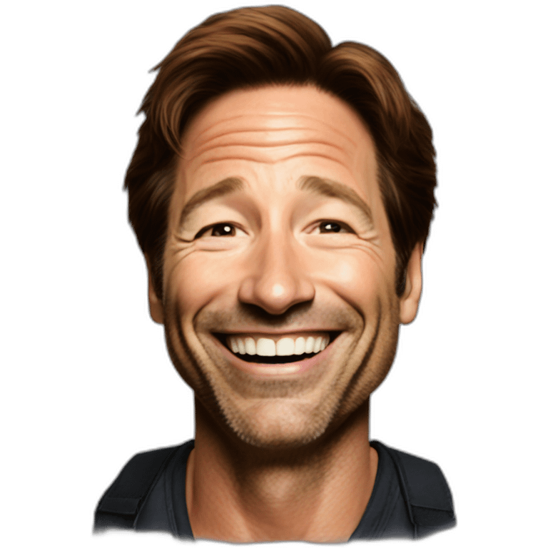 david duchovny laughing out loud hyperrealistic emoji