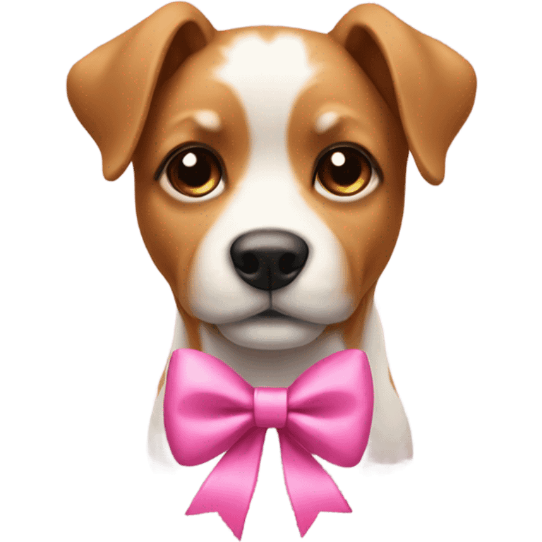 Dog with a pink bow emoji