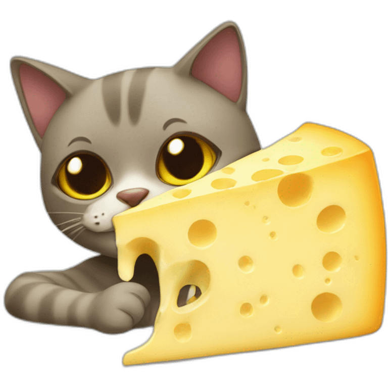 cat eating cheese emoji