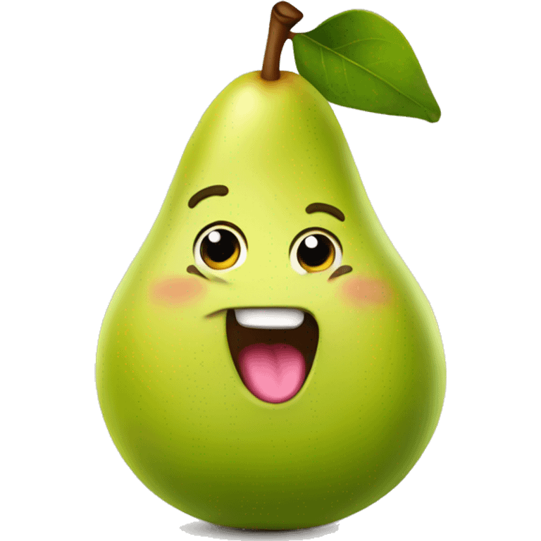 cute pear with tongue out emoji