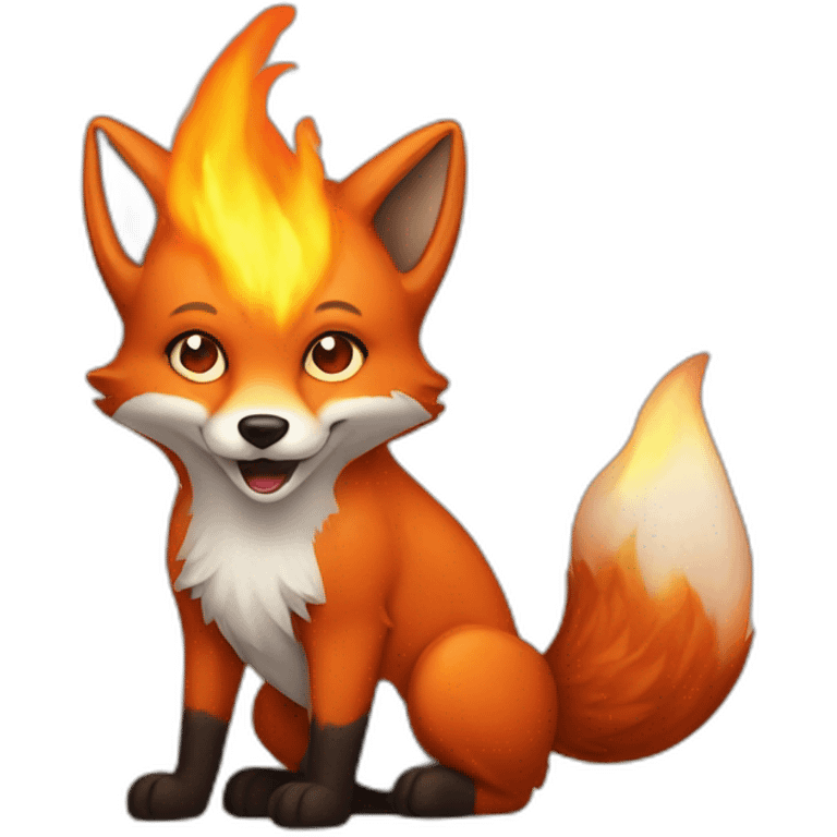 fox on fire emoji