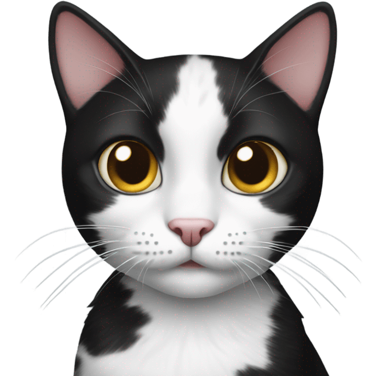 Black and white cat with spots emoji