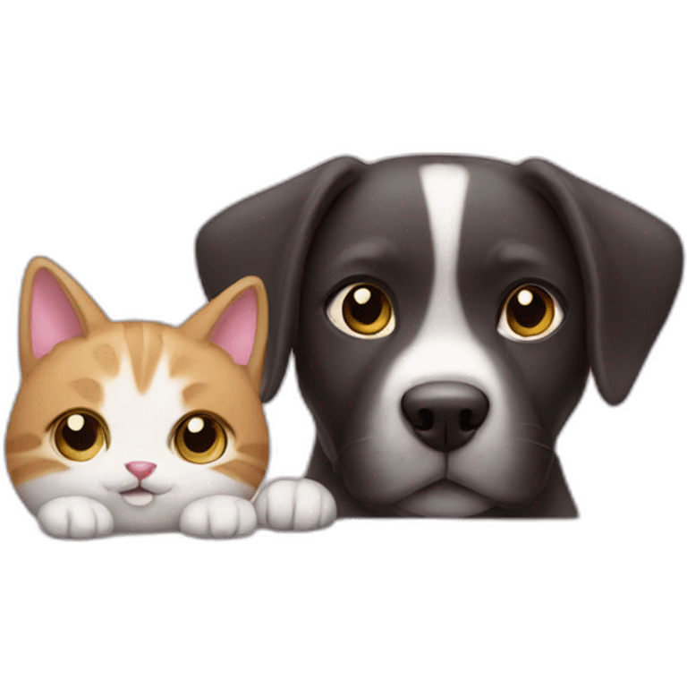 cat and dog pink emoji