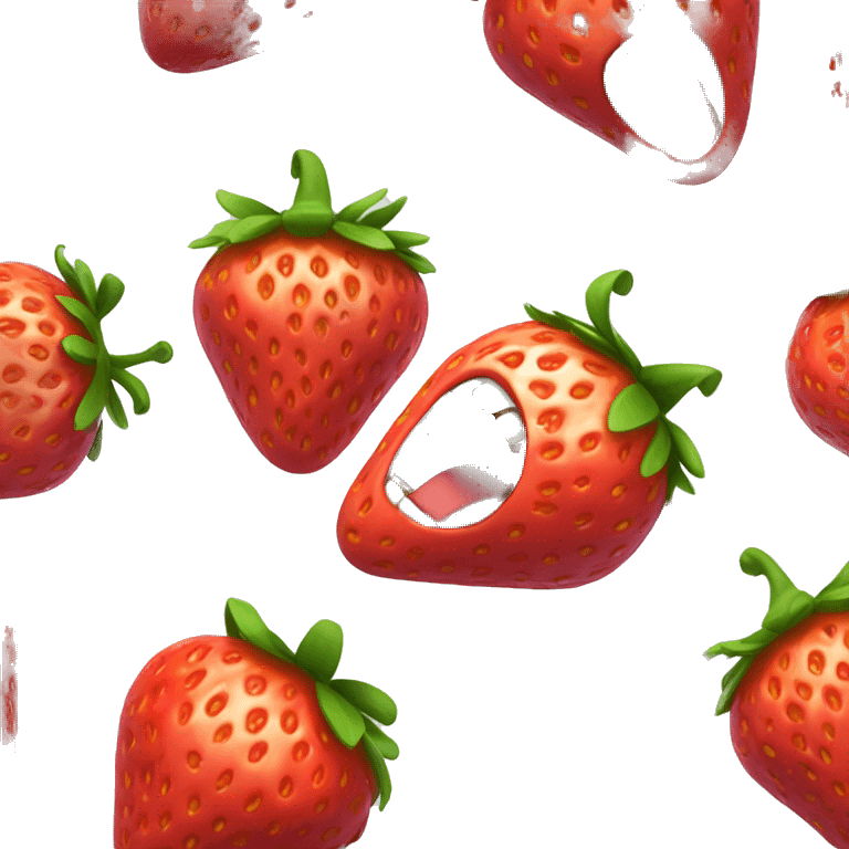 screaming melting strawberry emoji