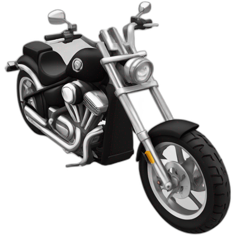 Moto chopper negra blanca emoji