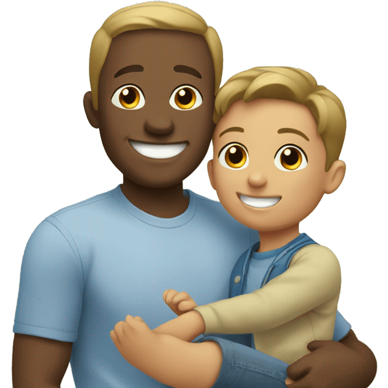 family moment with smiling little boy emoji