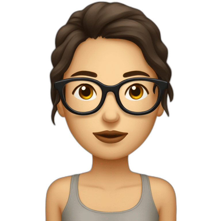 Une fille brune avec des lunettes  entrain de dormir emoji