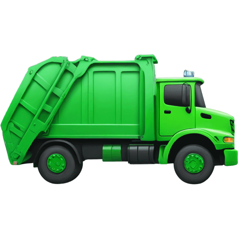 Long neon green Garbage truck  emoji