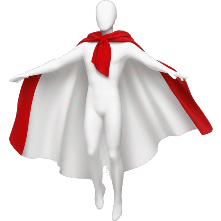 faceless white mannequin flying red cape emoji