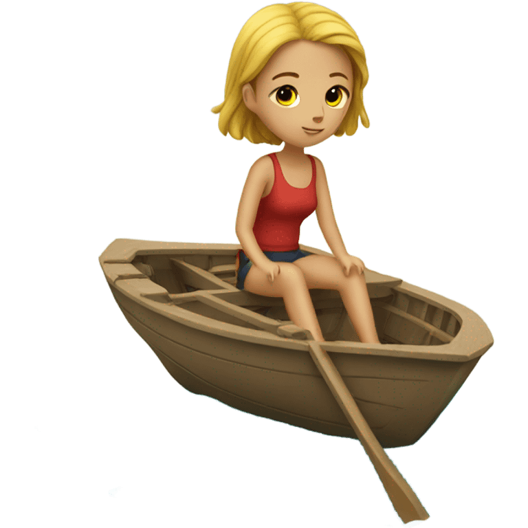 girl in a boat that is capsized  emoji