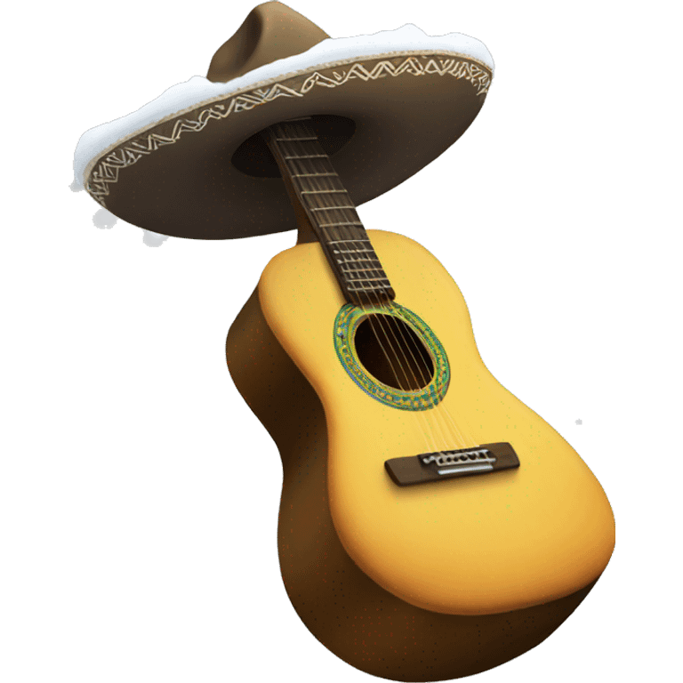 snow with a sombrero and a guitar emoji