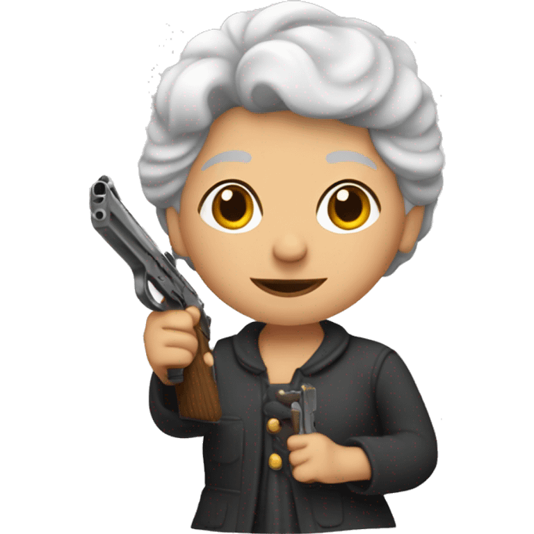 Una abuela con pistola emoji