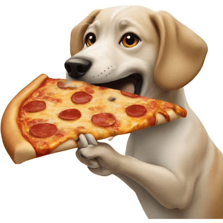 Dog eating pizza emoji