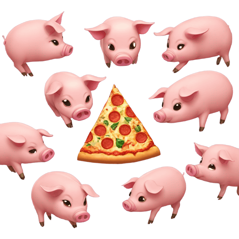 Tho pigs eating pizza emoji