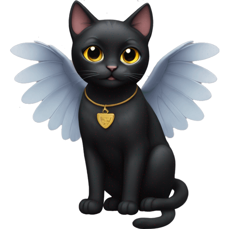 black cat with wings emoji