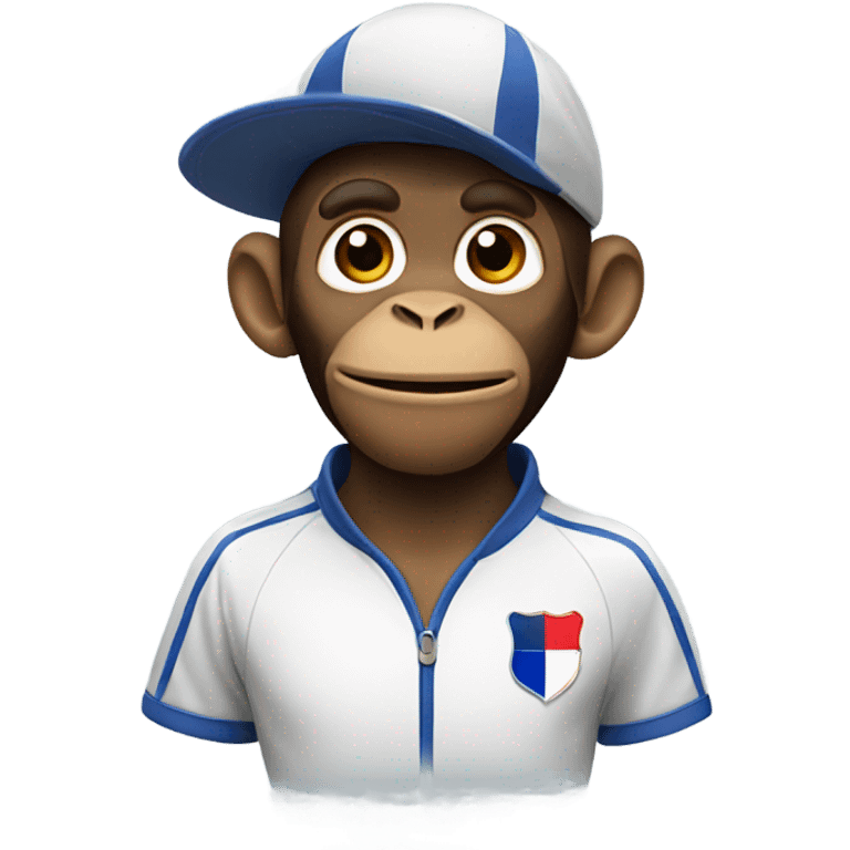 Monkey dressed like a French football trainer emoji