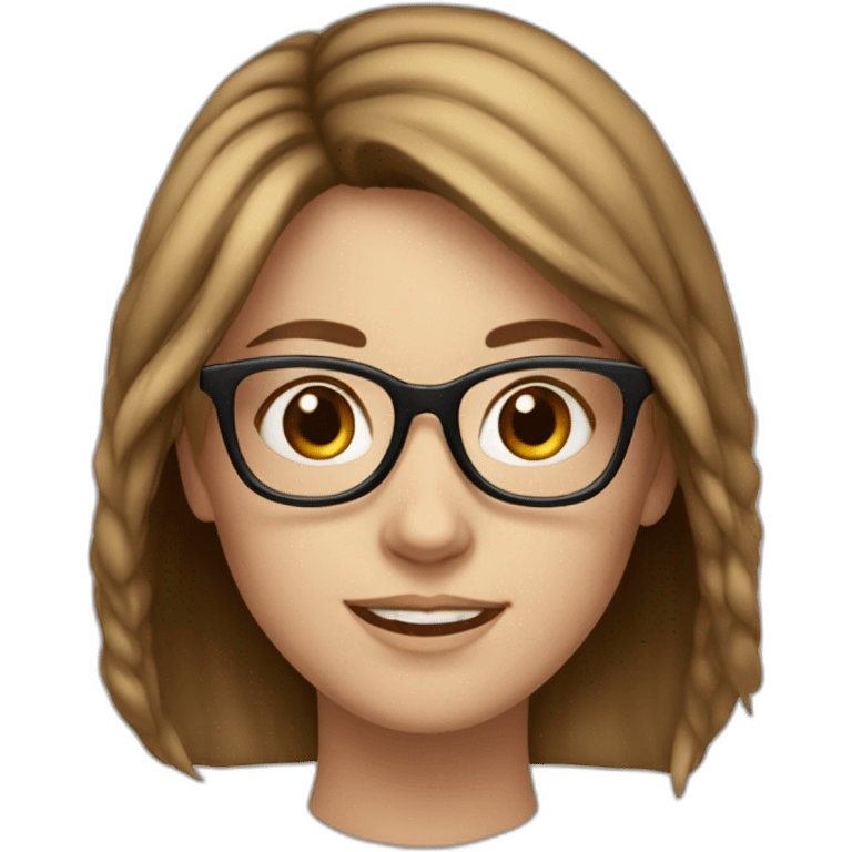 A white Girl with glasses,Brown hair emoji