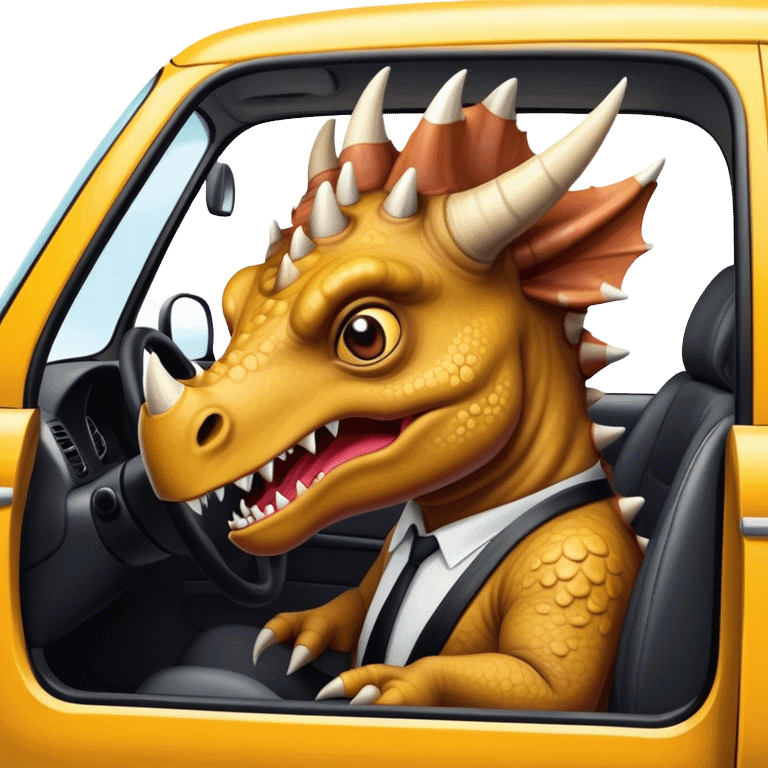 angry office triceratops in the back seat of the taxi emoji