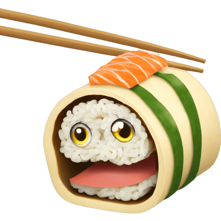 sushi roll eating pasta emoji